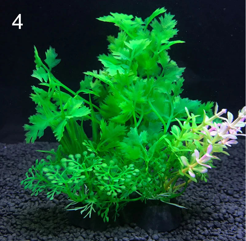 Artificial Aquarium Decor Plants Water Plastic Ornament Aquatic Plant Fish Tank Grass Decoration Accessories 14cm 12 Kinds