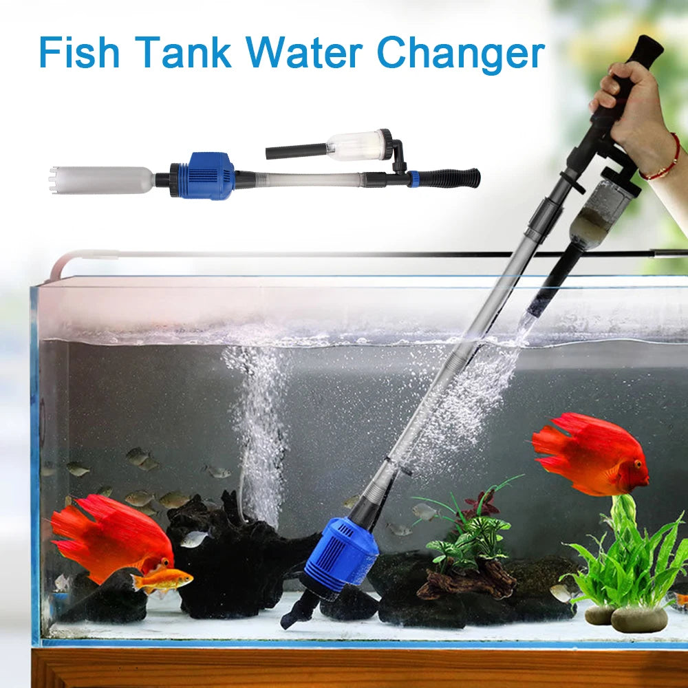 Electric Siphon Filter Fish Tank Sand Washer US Plug Aquarium Siphon Operated Cleaner Vacuum Gravel Water Changer