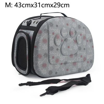 Travel Pet Bag Cat Flower Carriers Bags Breathable Pink Folding Small Dog Outdoor Shoulder Bag Folding Cats Carrying - Play Paws Toys