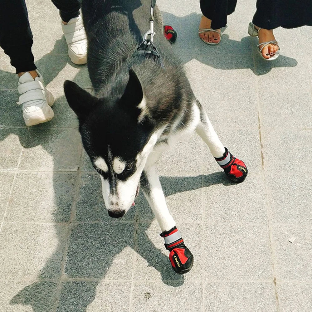 Reflective Dog Shoes Sneaker Waterproof Anti Skid Winter Dog Boots Footwear Socks Pet Shoes for Husky Medium Large dogs