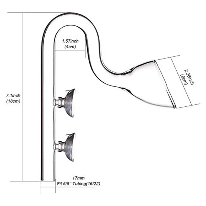 Aquarium ADA Style 13mm 17mm Glass Lily Pipe Inflow Outflow Tube The Glass Inlet Outlet Water Pipe for Fish Tank filter 12/16mm