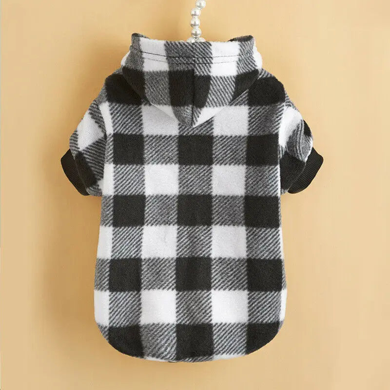 Plaid Winter Warm Pet Dog Cat Clothes Hoodies Sweater Clothing Puppy Coat Jacket Cute Puppy Outfit Pet Jacket Coat Clothing - Play Paws Toys