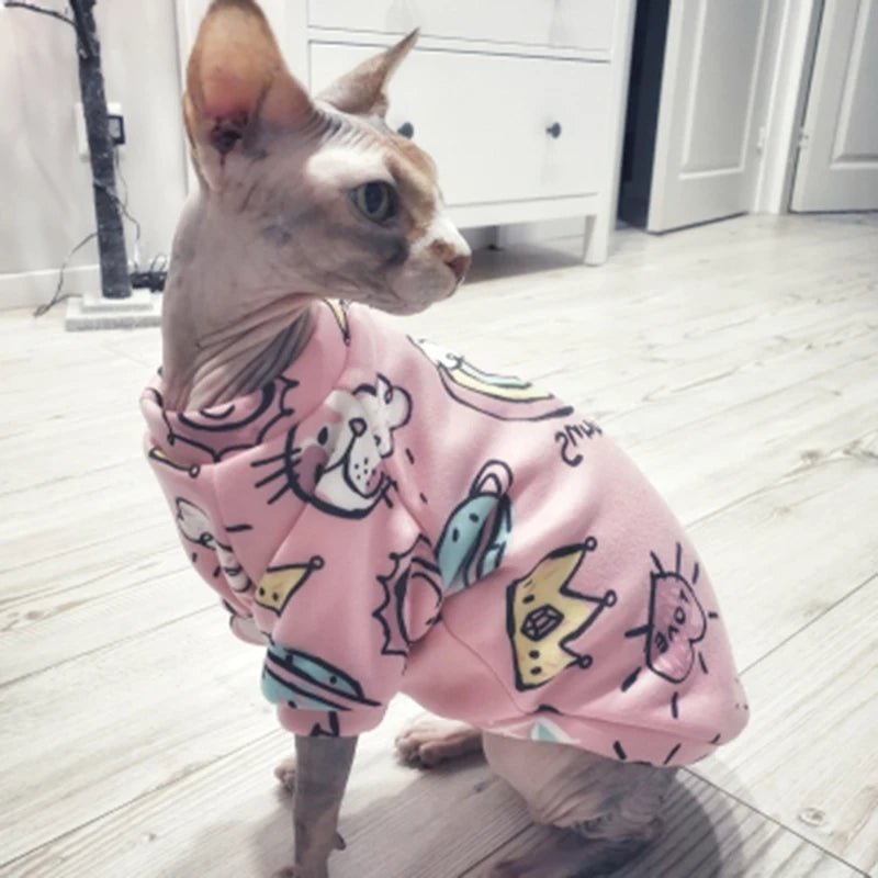 Sweet Pet Clothes for Cats Winter Warm Cat Costume Katten Gotas Kedi Sphynx Hoodie Sweater Puppy Dog Clothing mascotas Products - Play Paws Toys