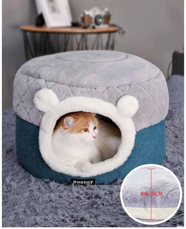 HOOPET Cat Bed House Soft Plush Kennel Puppy Cushion Small Dogs Cats Nest Winter Warm Sleeping Pet Dog Bed Pet Mat Supplies - Play Paws Toys