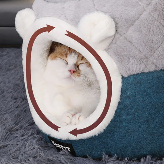 HOOPET Cat Bed House Soft Plush Kennel Puppy Cushion Small Dogs Cats Nest Winter Warm Sleeping Pet Dog Bed Pet Mat Supplies - Play Paws Toys