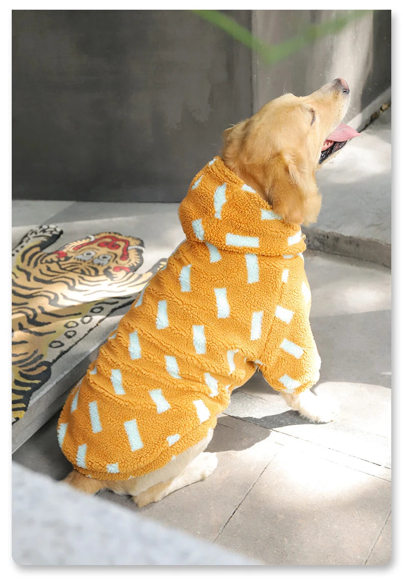HOOPET 3XL-7XL Winter Thick Big Dog Clothes Lambs Wool Jacket for Medium Large Dogs Windproof Coat Pet Accessories