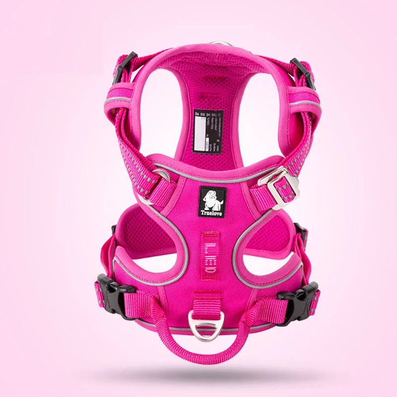 Truelove Front Nylon Dog Harness No Pull Vest Soft Adjustable Safety Harness For Dog Small Large Running Training French Bulldog