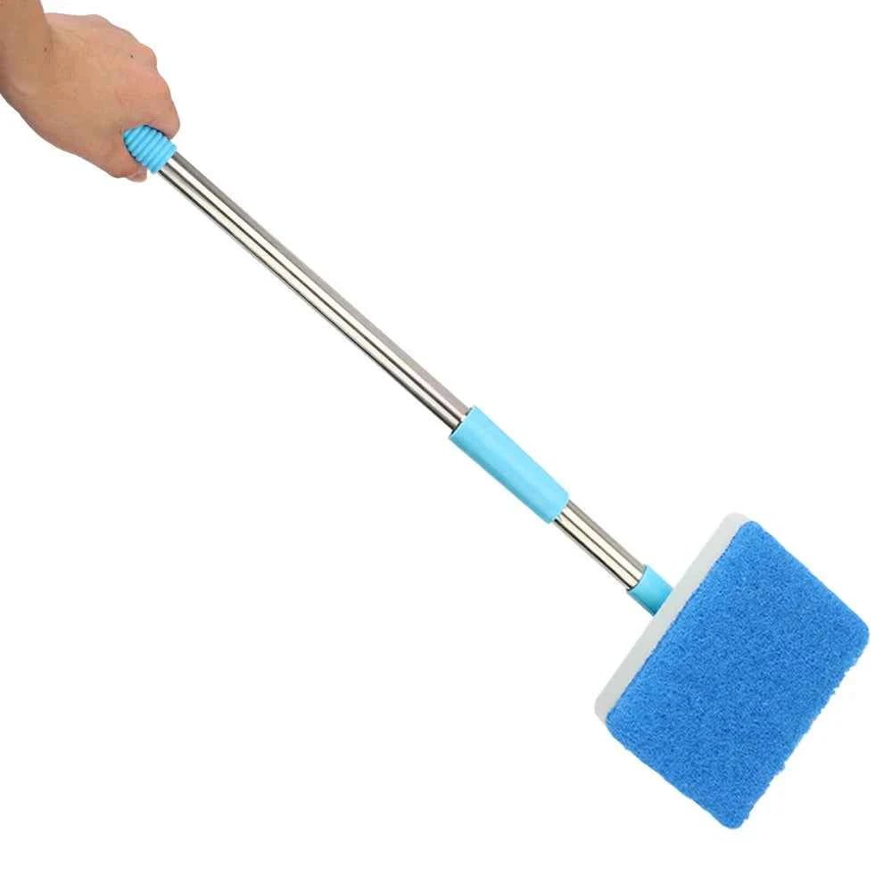 Super Long Handle Aquarium Fish Tank Glass Window Algae Double-Sided Sponge Cleaning Brush 180° adjustable Cleaner Scrubber