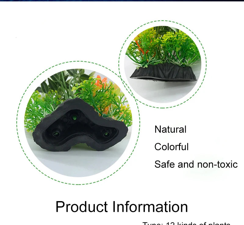 Artificial Aquarium Decor Plants Water Plastic Ornament Aquatic Plant Fish Tank Grass Decoration Accessories 14cm 12 Kinds