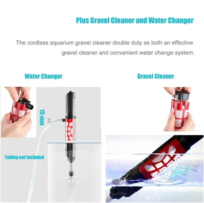 SUNSUN Siphon for Aquarium Filter Sponge Electric Aquarium Gravel Cleaner Water Filter Siphon Filter Changer for Fish Tank
