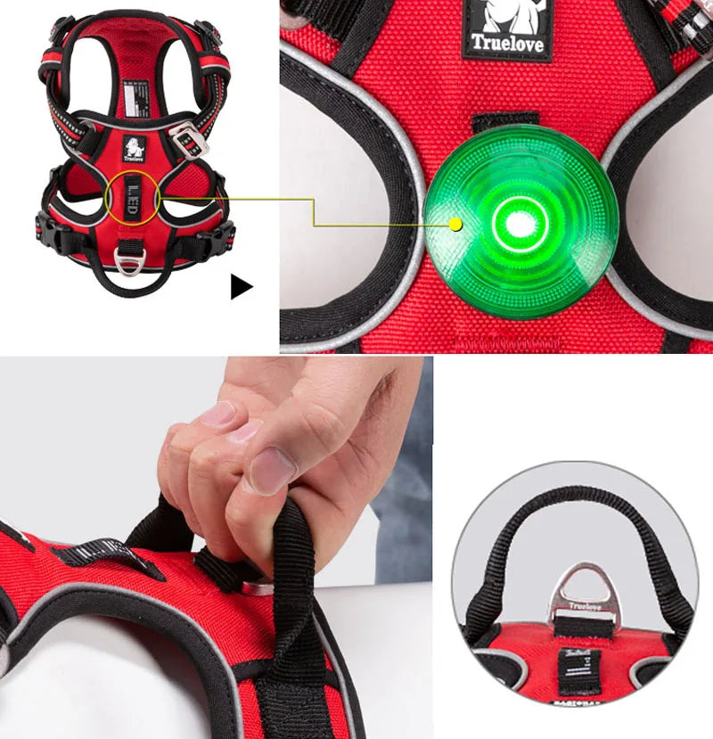 Truelove Front Nylon Dog Harness No Pull Vest Soft Adjustable Safety Harness For Dog Small Large Running Training French Bulldog