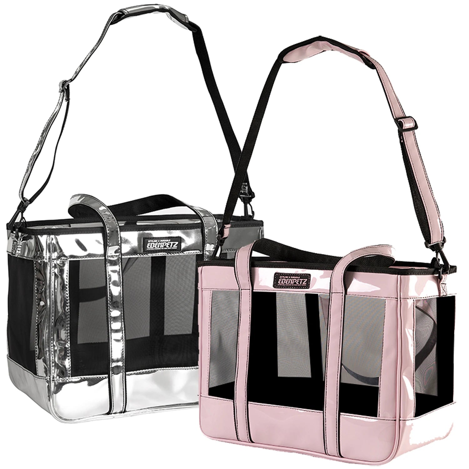 EDENPETZ Breathable Pet Dog Cat Carrier Mesh Leather Fashion Large Travel Puppy Kitty Carry Bag Shoulder Handbag - Play Paws Toys