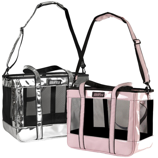 EDENPETZ Breathable Pet Dog Cat Carrier Mesh Leather Fashion Large Travel Puppy Kitty Carry Bag Shoulder Handbag - Play Paws Toys