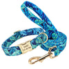 Personalized Dog Collar And Leash Set Nylon Dog Collars Floral Printed Pet Walking Leash Customized ID Tag For Medium Large Dogs