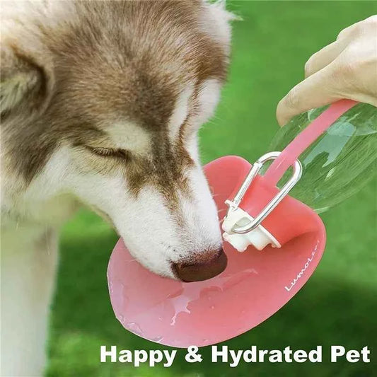580ml Dog Water Bottle for Walking, Pet Water Dispenser Feeder Container Portable with Drinking Cup Bowl Outdoor Hiking, Travel