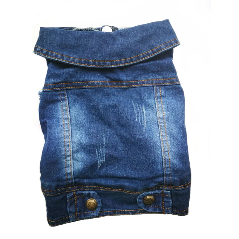Stylish Cowboy Dog Jacket Spring Denim Dog Clothes Vest Puppy Clothing for Dogs Chihuahua Yorkies Casual Jeans Pet Coat Costumes