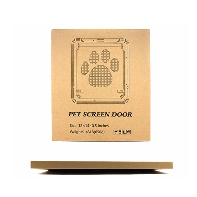 4-Way Lockable Plastic Pet Big Dog Cat Door for Screen Window Safety Flap Gates Pet Tunnel Dog Fence Free Access Door for Home - Play Paws Toys