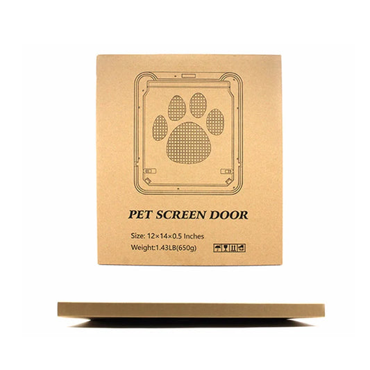 4-Way Lockable Plastic Pet Big Dog Cat Door for Screen Window Safety Flap Gates Pet Tunnel Dog Fence Free Access Door for Home - Play Paws Toys