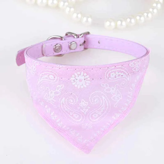 Adjustable Dog Bandana Leather Printed Soft Collar For Dog Pet Supplies Cat Scarf Collar For Chihuahua Puppy Pet Neckerchief