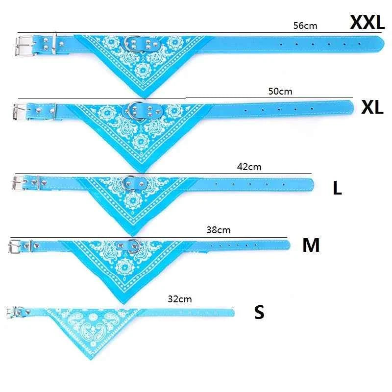 Adjustable Dog Bandana Leather Printed Soft Collar For Dog Pet Supplies Cat Scarf Collar For Chihuahua Puppy Pet Neckerchief