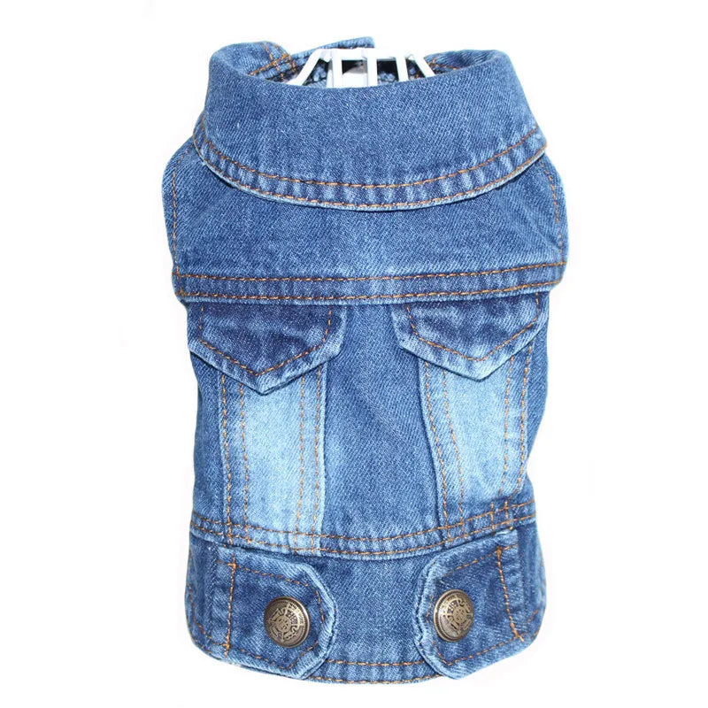 Stylish Cowboy Dog Jacket Spring Denim Dog Clothes Vest Puppy Clothing for Dogs Chihuahua Yorkies Casual Jeans Pet Coat Costumes