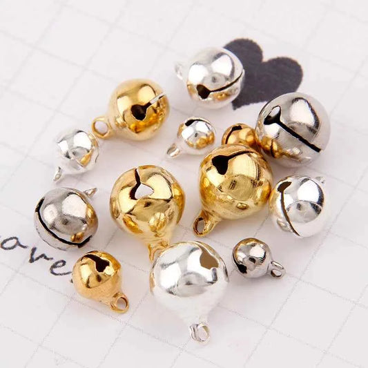 Silver Gold Nickel Copper Jingle Bells Pendants Hanging Christmas Ornaments Christmas Decorations Party DIY Crafts Accessories