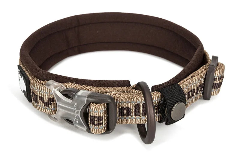 Truelove Embroider Neoprene Pet Dog Collar Nylon Adjustable Dog Collars For Big Small Dogs Running Reflective Chihuahua Bitpulls