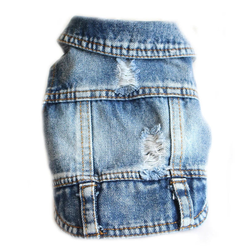 Stylish Cowboy Dog Jacket Spring Denim Dog Clothes Vest Puppy Clothing for Dogs Chihuahua Yorkies Casual Jeans Pet Coat Costumes
