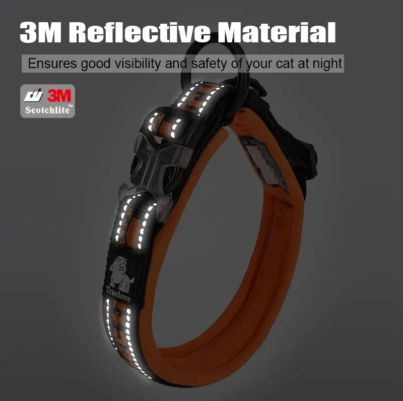 Truelove Embroider Neoprene Pet Dog Collar Nylon Adjustable Dog Collars For Big Small Dogs Running Reflective Chihuahua Bitpulls