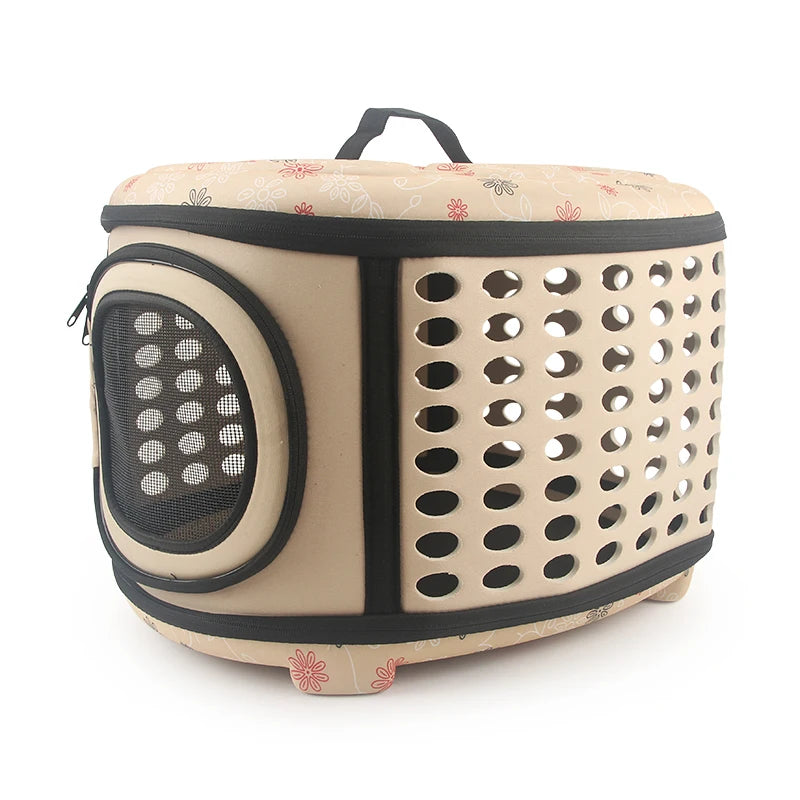 Travel Pet Bag Cat Flower Carriers Bags Breathable Pink Folding Small Dog Outdoor Shoulder Bag Folding Cats Carrying - Play Paws Toys