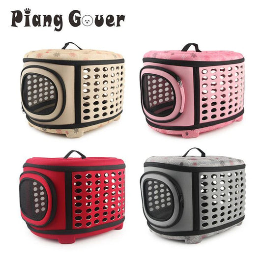 Travel Pet Bag Cat Flower Carriers Bags Breathable Pink Folding Small Dog Outdoor Shoulder Bag Folding Cats Carrying - Play Paws Toys