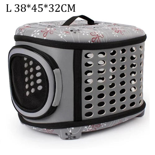 Travel Pet Bag Cat Flower Carriers Bags Breathable Pink Folding Small Dog Outdoor Shoulder Bag Folding Cats Carrying - Play Paws Toys