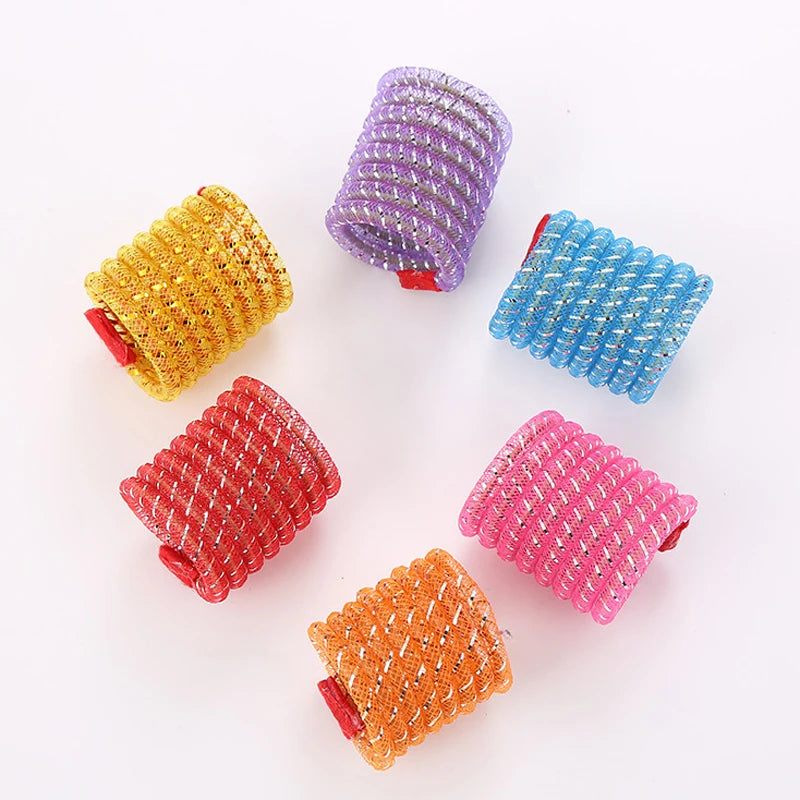 5pcs Pet Toy Colorful Tube Elastic Spring Cat Toy Swirling Shape Cats Spring Elastic Training Interactive Toys