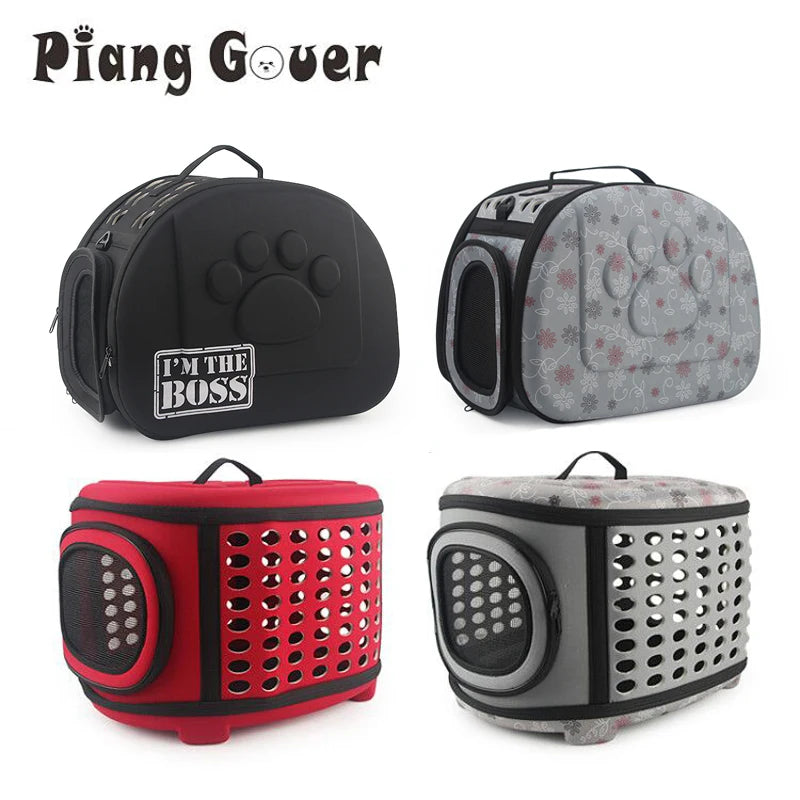 Travel Pet Bag Cat Flower Carriers Bags Breathable Pink Folding Small Dog Outdoor Shoulder Bag Folding Cats Carrying - Play Paws Toys