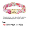 Personalized Dog Collar And Leash Set Nylon Dog Collars Floral Printed Pet Walking Leash Customized ID Tag For Medium Large Dogs