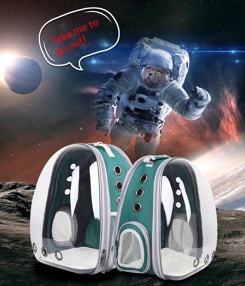 High Quality Astronaut Portable Cat Travel Bag Breathable Space Capsule Expandable Transparent Carrier Pet Backpack For Cat Dog - Play Paws Toys