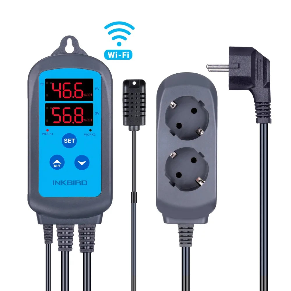 INKBIRD IHC-200 & 200 WiFi EU Socket&Plug Digital Humidity Controller for Household Humidifying and Dehumidifying for Free APP