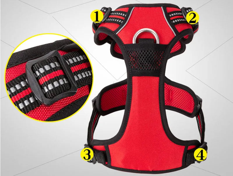 Truelove Front Nylon Dog Harness No Pull Vest Soft Adjustable Safety Harness For Dog Small Large Running Training French Bulldog