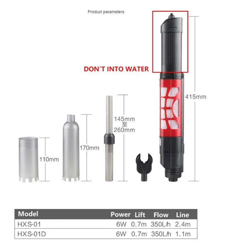 SUNSUN Siphon for Aquarium Filter Sponge Electric Aquarium Gravel Cleaner Water Filter Siphon Filter Changer for Fish Tank