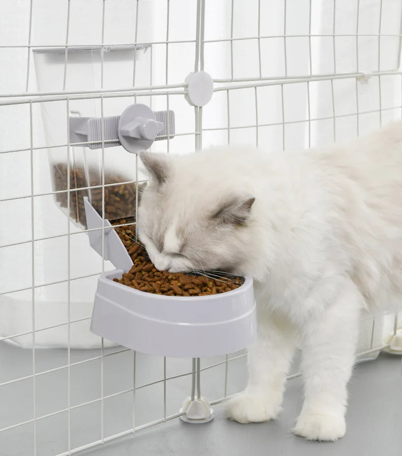 Automatic Pet Feeder Cage Hanging Bowl Water Bottle Food Container Dispenser For Puppy Cats Rabbit Birds Pet Feeding Product