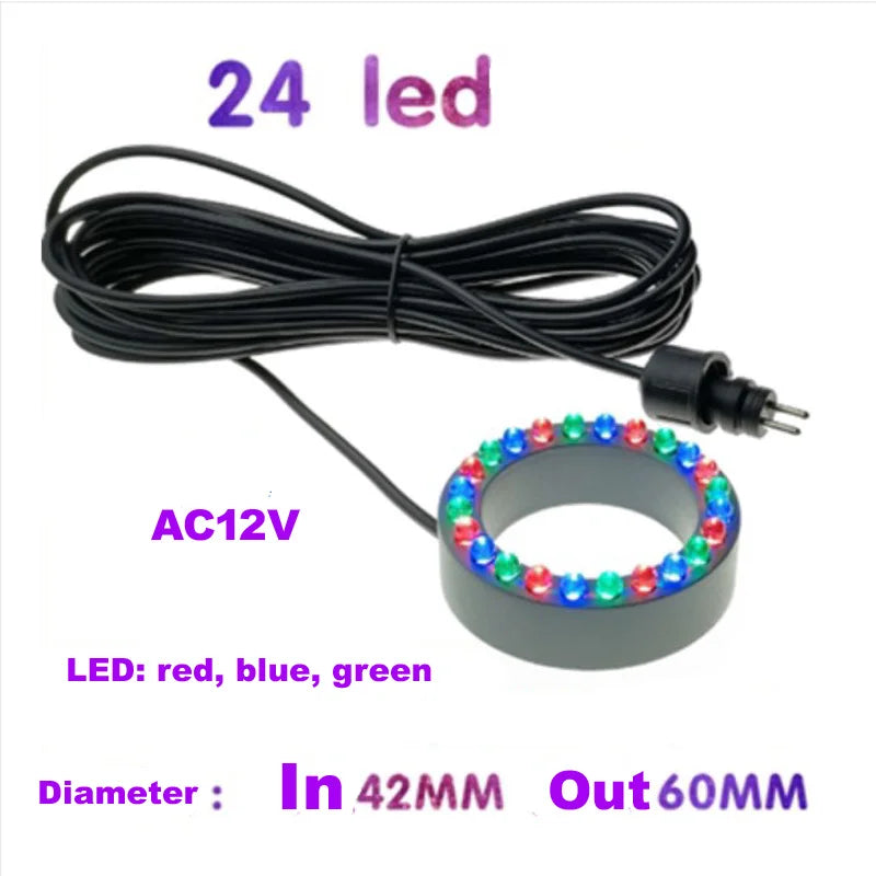 MEMEOKON Aquarium Light LED Circle Lights with Hole for Underwater Fountain Pump Fish Tank Lighting Swimming Pool Decoration