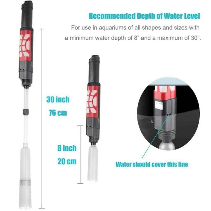 SUNSUN Siphon for Aquarium Filter Sponge Electric Aquarium Gravel Cleaner Water Filter Siphon Filter Changer for Fish Tank