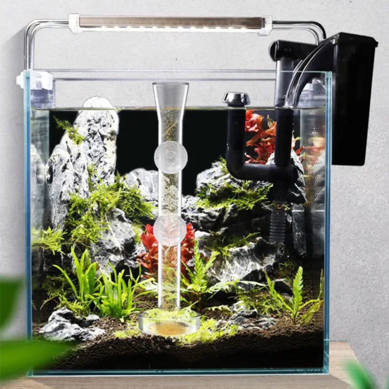 Glass Aquarium Feeder Tube Dish Transparent Fish Tank Shrimp Snail Food Feeder Bowl Aquarium Feeding Accessories Shrimp Feeders