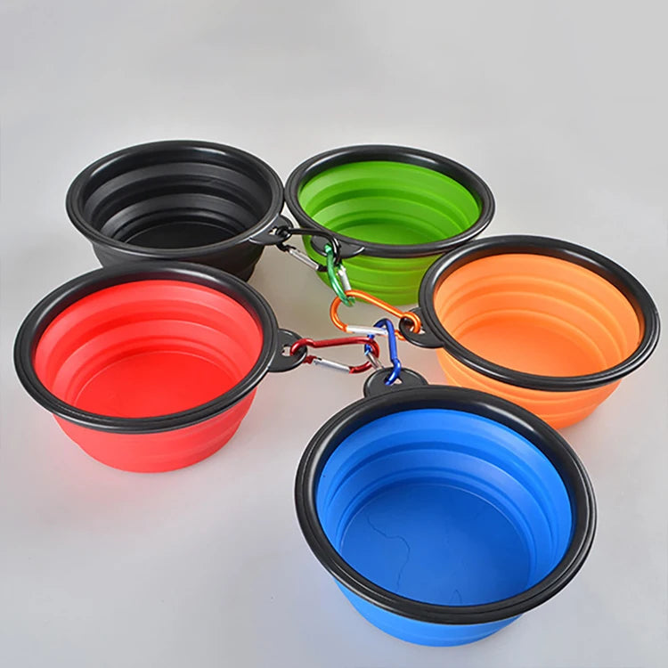 1000ml Large Collapsible Dog Pet Folding Silicone Bowl Outdoor Travel Portable Puppy Food Container Feeder Dish Bowl