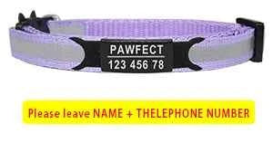 Reflective Cat Safety Buckle Collar Adjustable Custom Personalized ID Free Engraving Nylon Puppy Kittens Necklace