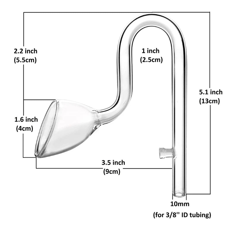 Aquarium ADA Style 13mm 17mm Glass Lily Pipe Inflow Outflow Tube The Glass Inlet Outlet Water Pipe for Fish Tank filter 12/16mm
