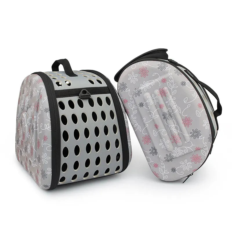 Travel Pet Bag Cat Flower Carriers Bags Breathable Pink Folding Small Dog Outdoor Shoulder Bag Folding Cats Carrying - Play Paws Toys