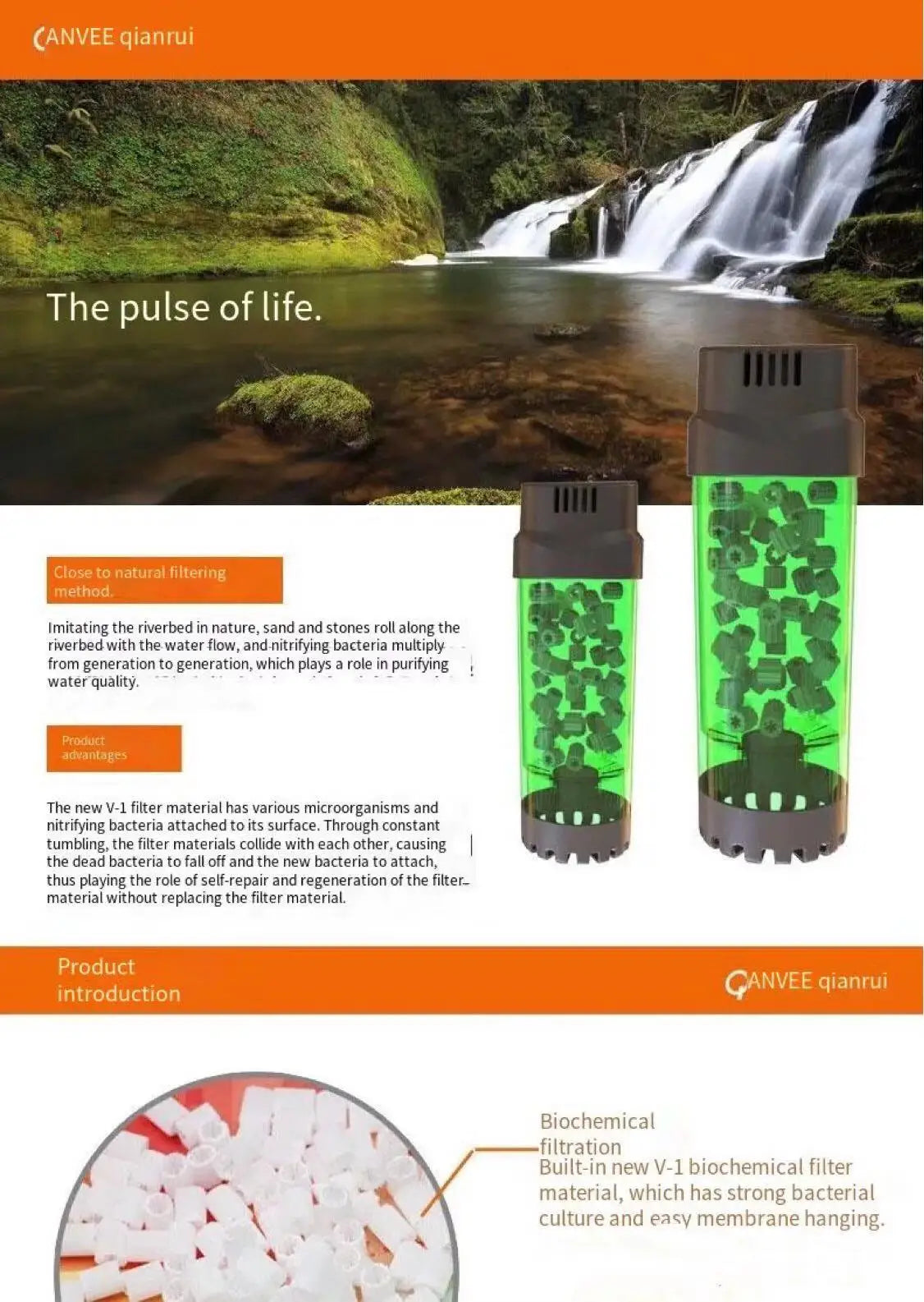 Fish tank fluidized bed filter oxygen supply water fairy rolling filte