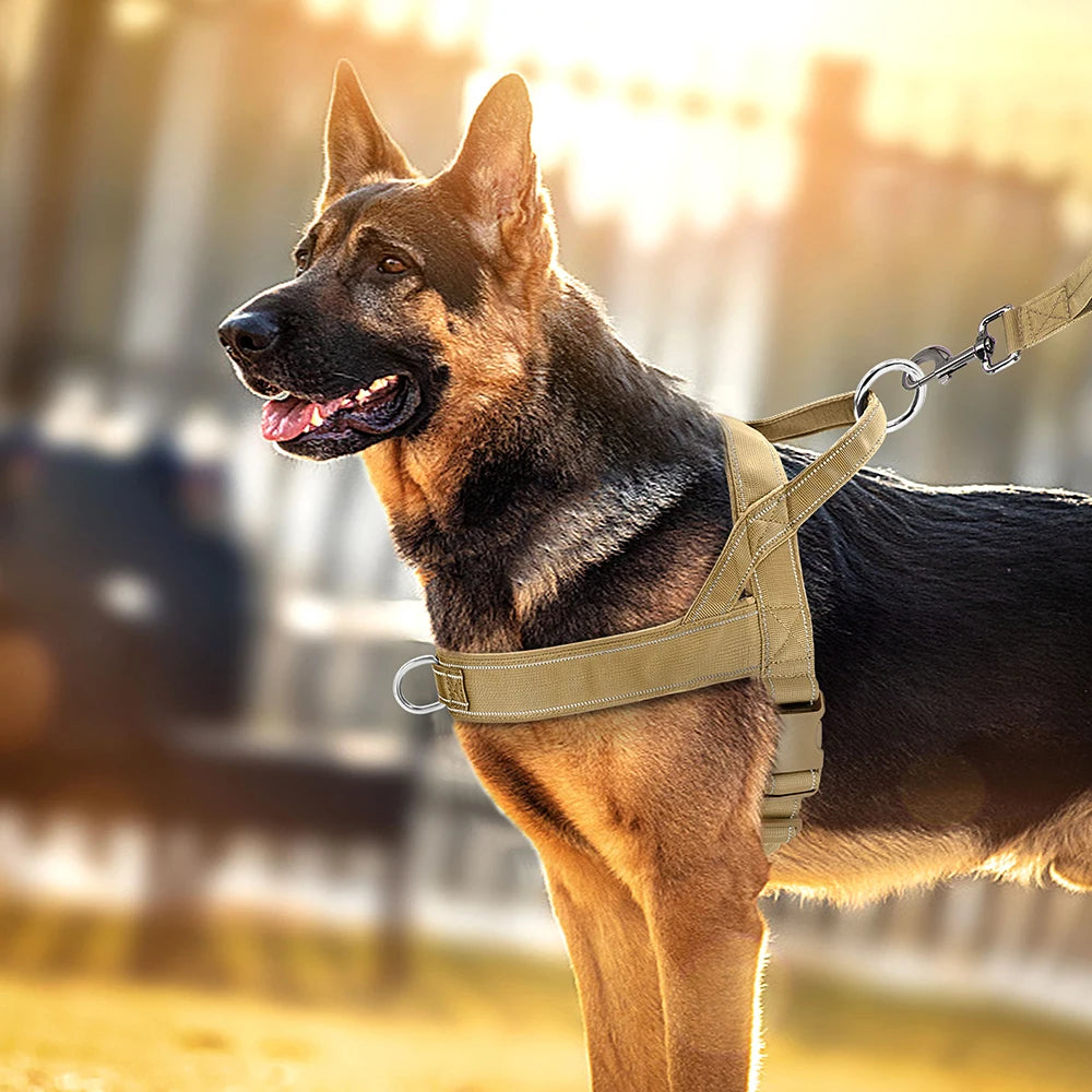 Reflective No Pull Nylon Dog Harness Adjustable Pet Walking Training Harness Vest For Medium Large Dogs Pitbull German Shepherd