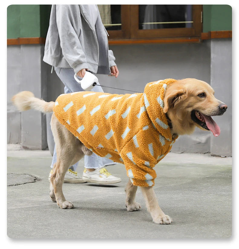 HOOPET 3XL-7XL Winter Thick Big Dog Clothes Lambs Wool Jacket for Medium Large Dogs Windproof Coat Pet Accessories